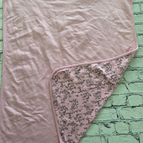 Starting Out Pink White ABC Toile Baby Girl Blanket Lovey Cotton 24"X30" Vintage - Picture 12 of 16